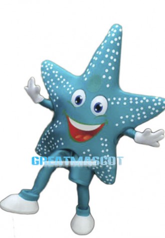 Huge Cartoon Blue Starfish Mascot Costume