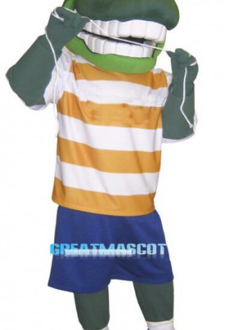 Funny Green Crocodile Mascot Adult Costume 