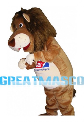 Long Hair Brown Lion Mascot Costume