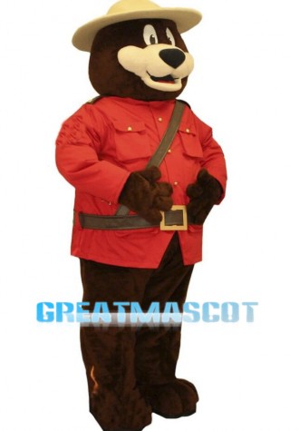Old School Brown Bear Sheriff Mascot Costume 