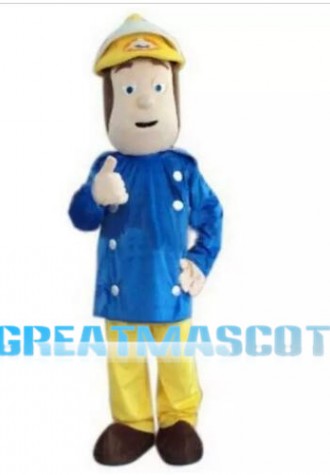 Brave Fireman Sam Mascot Costume