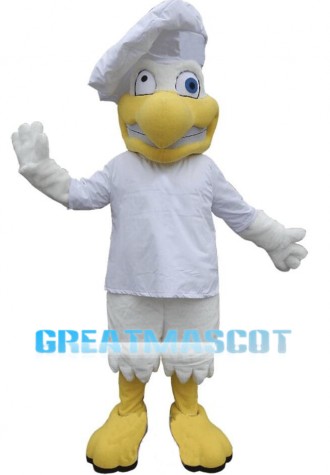 Wacky White Chicken Chef Mascot Costume