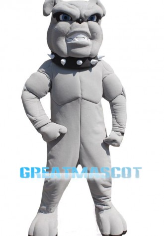 Fierce Power Grey Bulldog Mascot Costume 