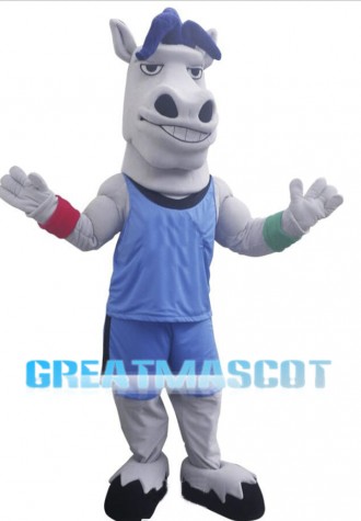 Sport Power Grey Horse Mascot Costume 