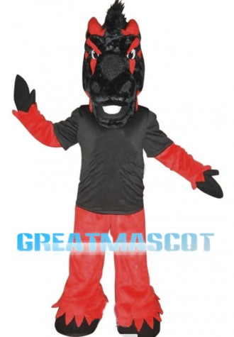 Black & Red Steed Horse Mascot Costume 