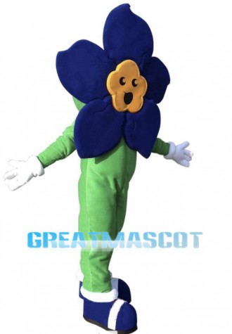 Cartoon Blue Sun Flower Mascot Adult Costume 