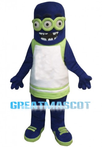 Three-eyed Blue Monster Mascot Costume 