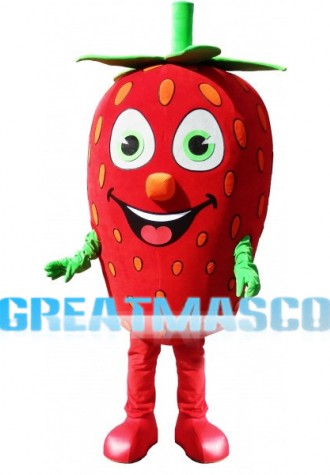 Smiling Cartoon Strawberry Lightweight Mascot Costume