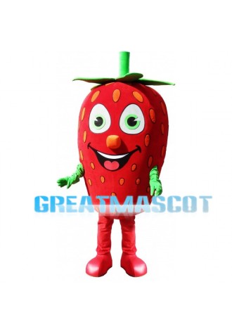 Smiling Cartoon Strawberry Lightweight Mascot Costume