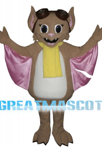 Cute Cartoon Brown Bat Mascot Costume