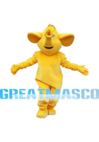 Cute Yellow Elephant Mascot Adult Costume 
