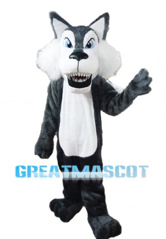 Fierce Wolf Plush Mascot Adult Costume 