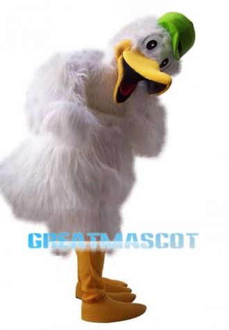 Lovely White Stork Bird Mascot Costume 