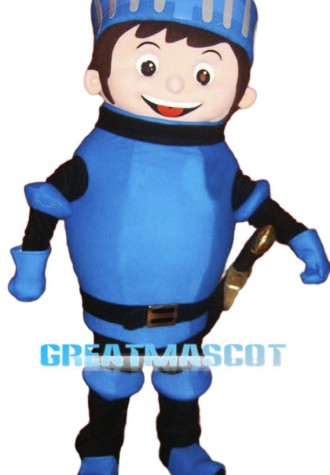 Blue Knight Boy Mascot Costume