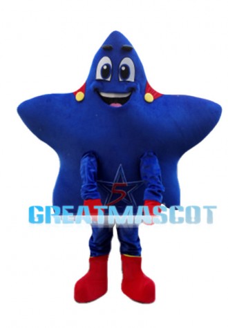 Cartoon Blue Star With Feet Mascot Costume