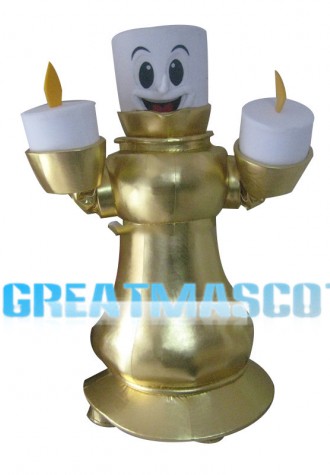 Burning Candle On Candlestick Mascot Costume