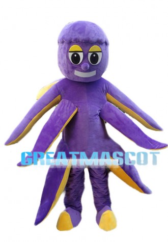 Purple Octopus Mascot Costume