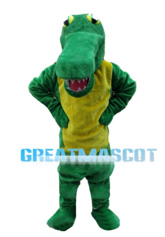 Ferocious Green Crocodile Mascot Costume