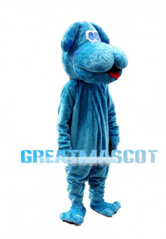 Super Lovely Blue Dog With Big Mouth Mascot Costume