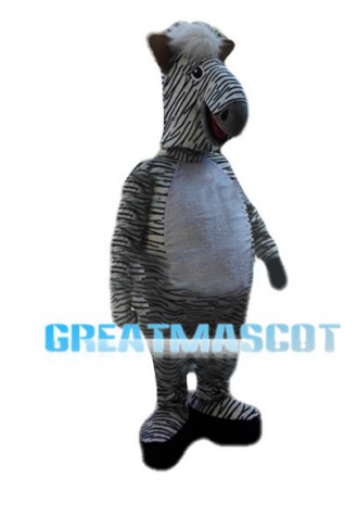 Clumsy Zebra With Big Belly Mascot Costume