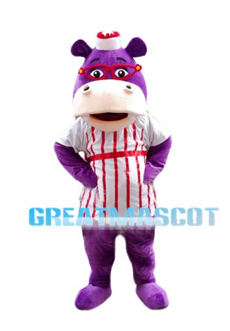 Veracious Purple Hippo Mascot Costume