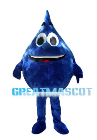Dark Blue Water Drop Mascot Costume