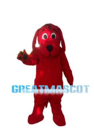 Sociable All Red Dog Mascot Costume