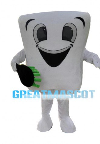 Cartoon Tooth With Brush Mascot Costume