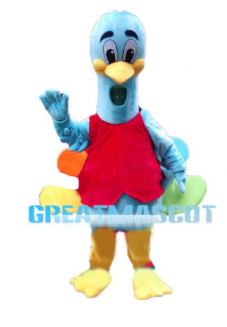 Blue Peacock With Colorful Tail Mascot Costume
