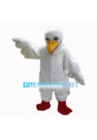 White Bird With Light Blue Eyes Mascot Costume