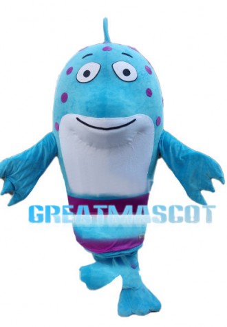 Dolphin With Purple Spots Mascot Costume