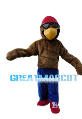 Pilot Eagle Wearing Goggle Mascot Costume