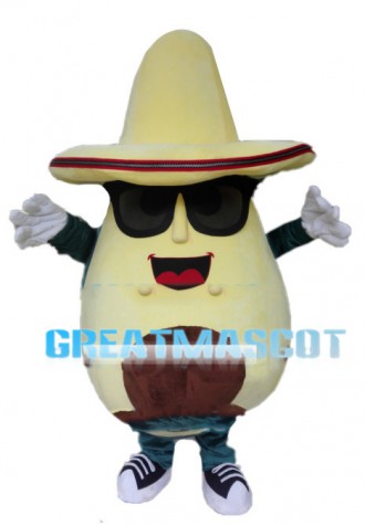 Sweet Avocado With Sunglasses Mascot Costume