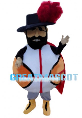 Bearded Basketball Man Mascot Costume