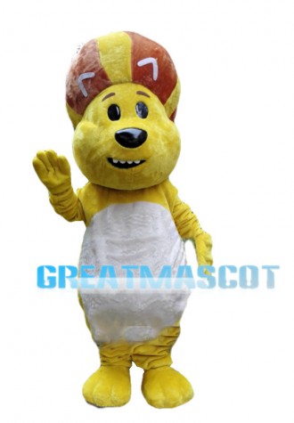 Lively Cartoon Lion With Ball Shaped Mane Mascot Costume