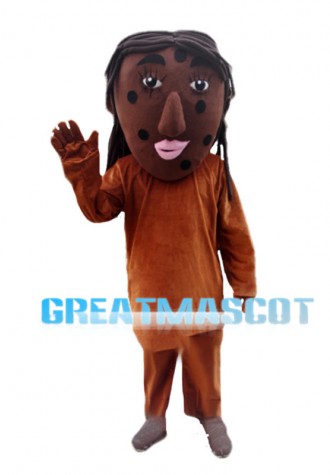 Black Girl With Dark Spots On Face Mascot Costume