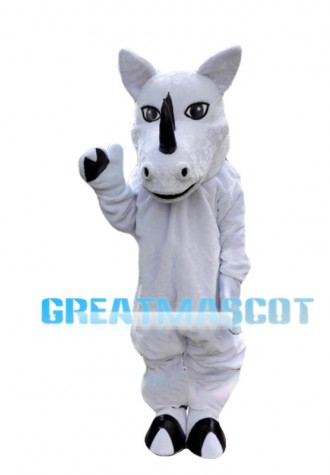 Tame Horse With Black Horn Mascot Costume
