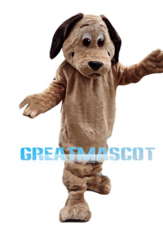 Brown Dog With Flat Mouth Mascot Costume