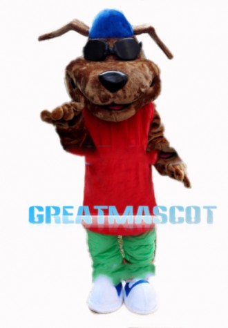 Cool Hiphop Dog With Sunglasses Mascot Costume