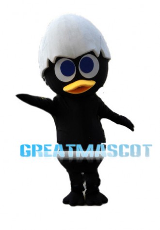 Black Duck With Eggshell Mascot Costume