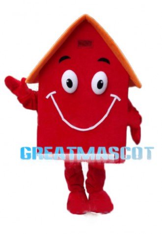 Solid Red House Mascot Costume