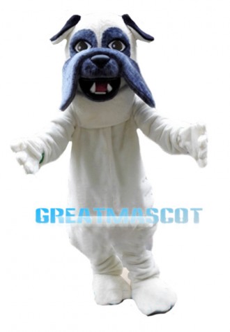 Peaceful White Bulldog Mascot Costume
