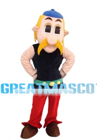 Big Eyes Man With Yellow Beard Mascot Costume