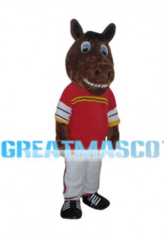 Brown Horse With Blue Eyes Mascot Costume