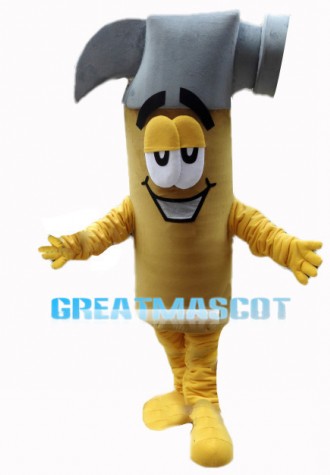 Hammer With Yellow Handle Mascot Costume