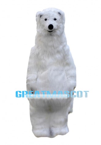 Thick Long Fur Polar Bear Mascot Costume