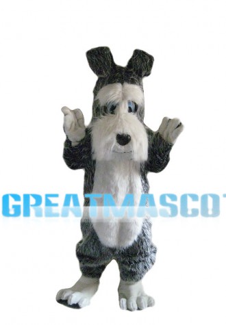 Grey Dog With Low Mood Mascot Costume