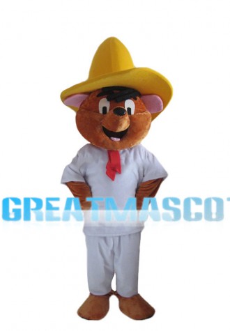 Happy Bear Wearing White Set Mascot Costume