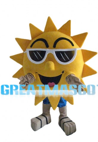 Brilliant Sun With Sunglasses Mascot Costume