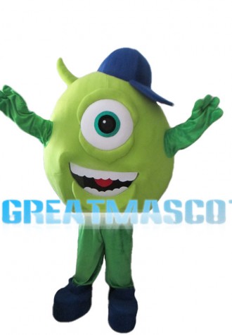 Green Monocular Mascot Costume